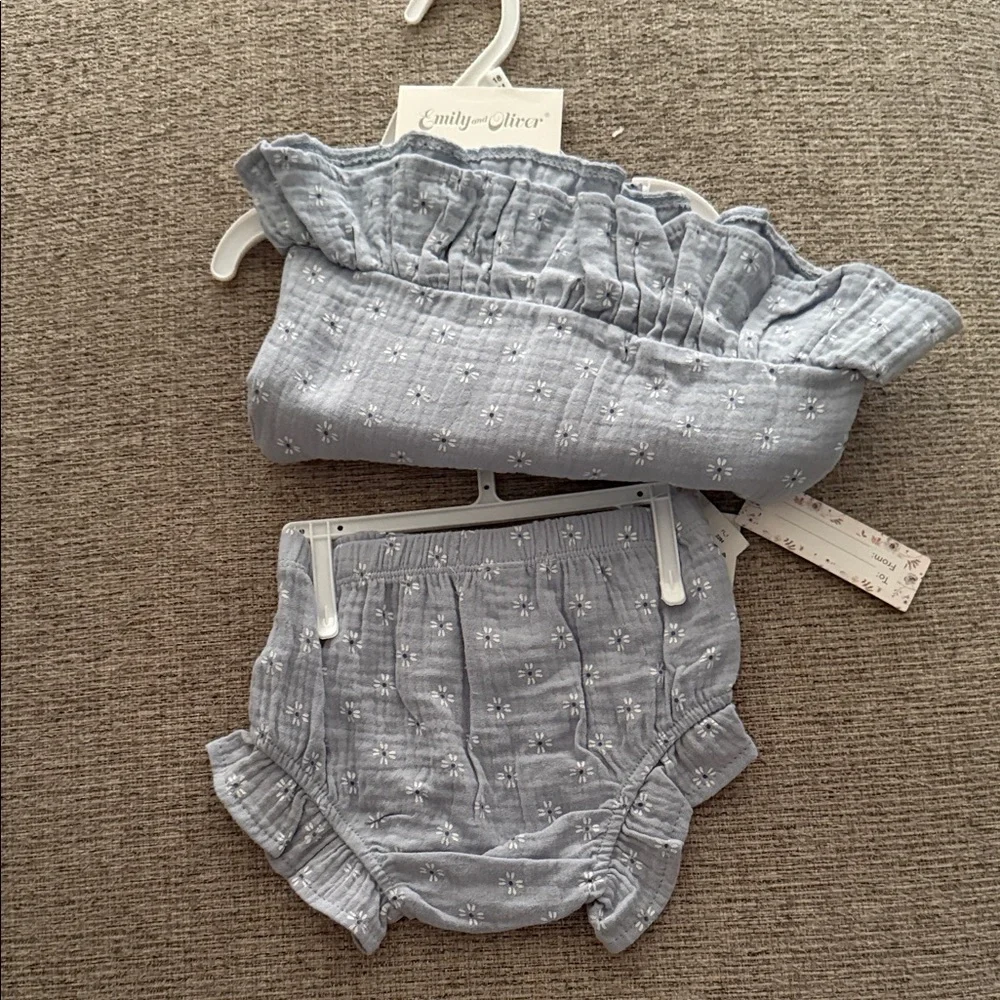 Emily Oliver Blue Floral Diaper Cover